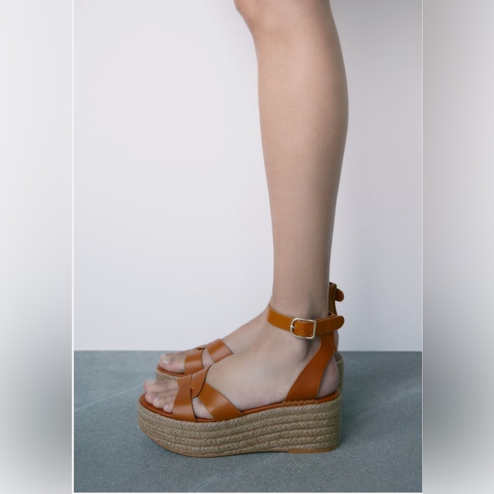 Zara Women's Wedge Espadrille Sandals Size 9